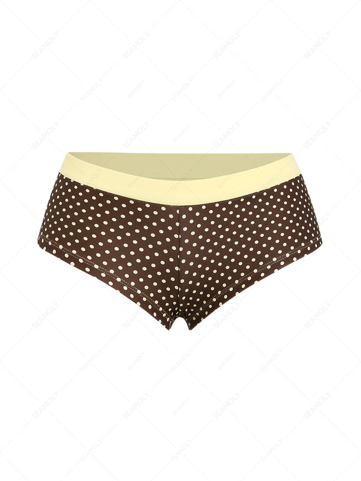 Seamolly Polka Dot Bikini Bottom Cheeky Swim Boyshorts