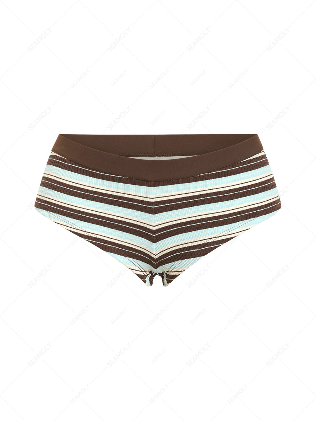 Seamolly Striped Bikini Bottom Cheeky Swim Boyshorts