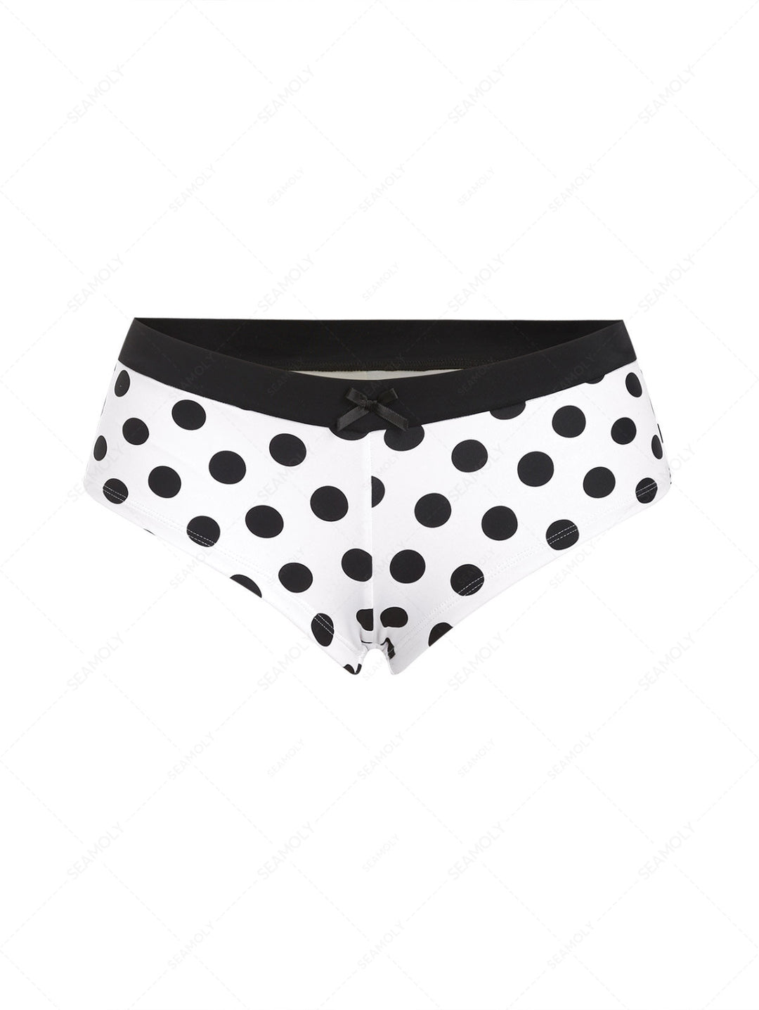 Seamolly Polka Dot Bowknot Bikini Bottom Cheeky Swim Boyshorts