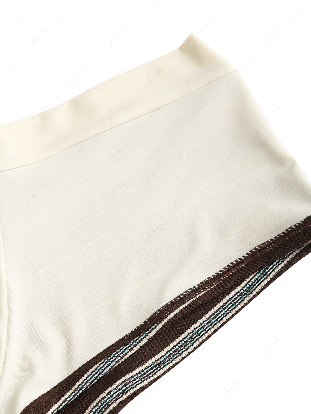 Deep Coffee Striped Two-way Bikini Bottom Cheeky Swim Boyshorts