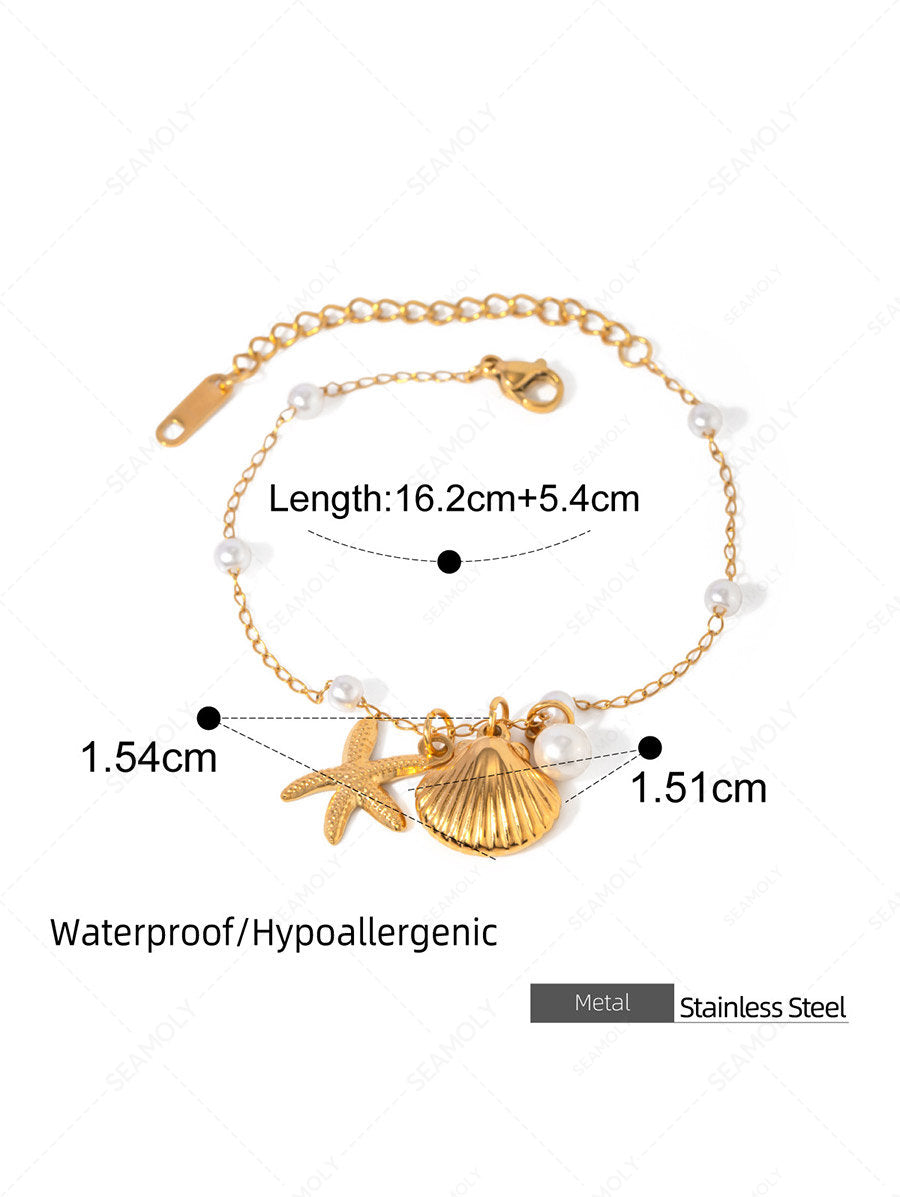 Stainless Steel Faux Pearls Pendant Jewelry