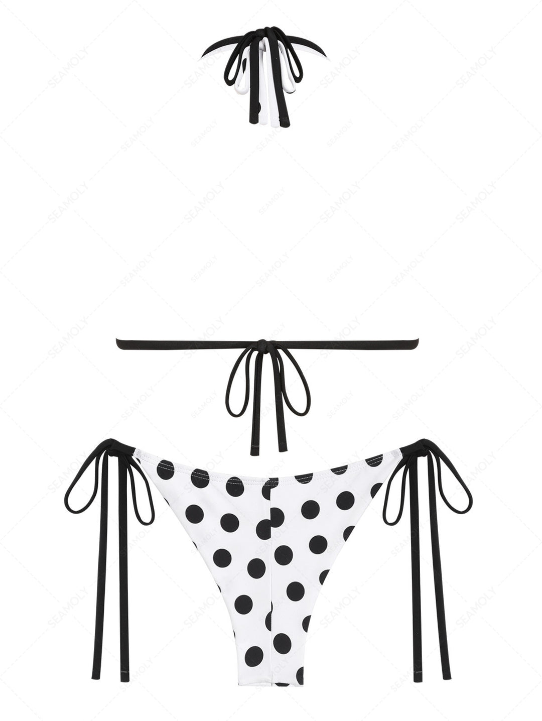 Seamolly Polka Dot Double Layer Top & Cheeky Brazilian Bottom Bikini Set