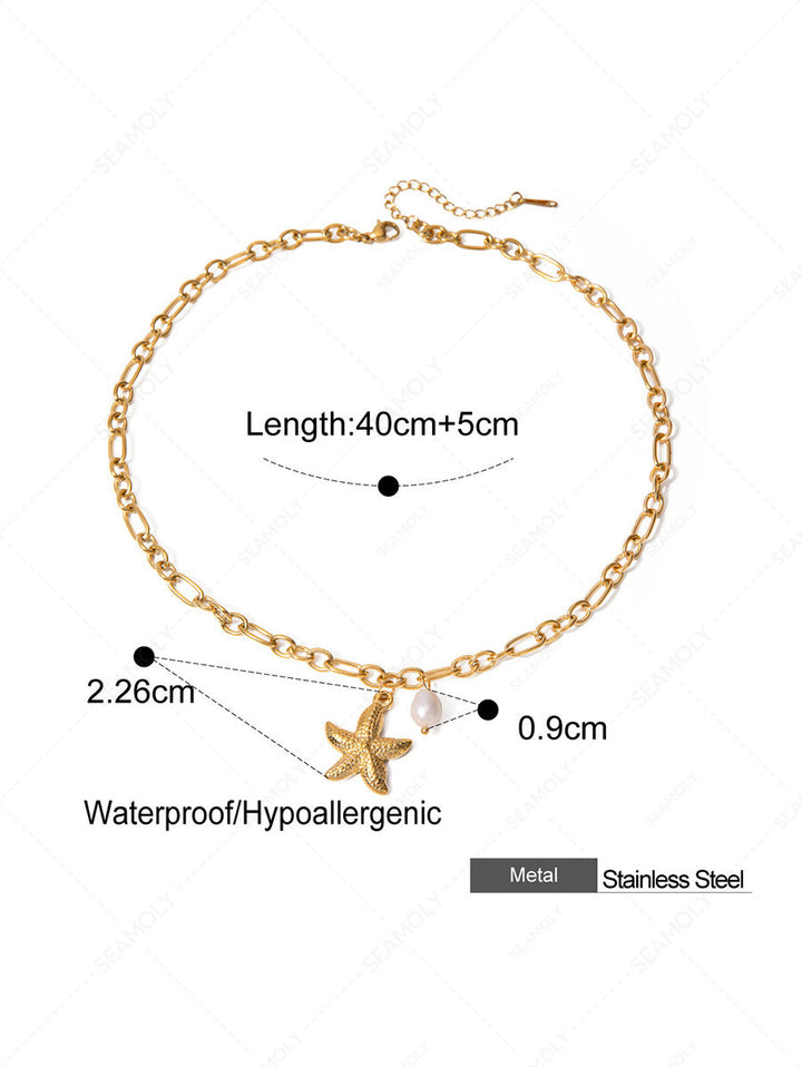 Stainless Steel Faux Pearls Pendant Jewelry