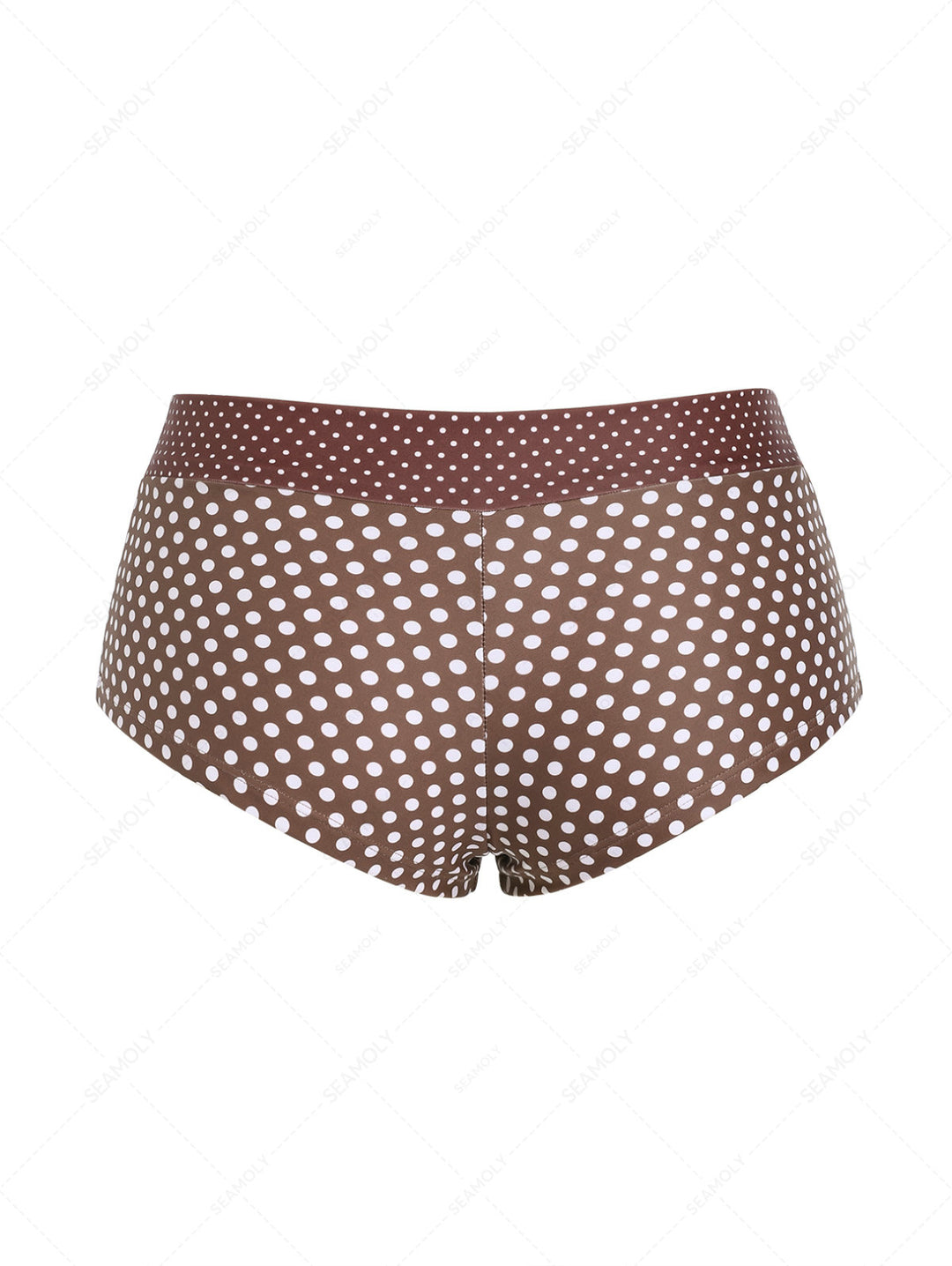 Seamolly Colorblock Polka Dot Print Bikini Bottom Cheeky Swim Boyshorts