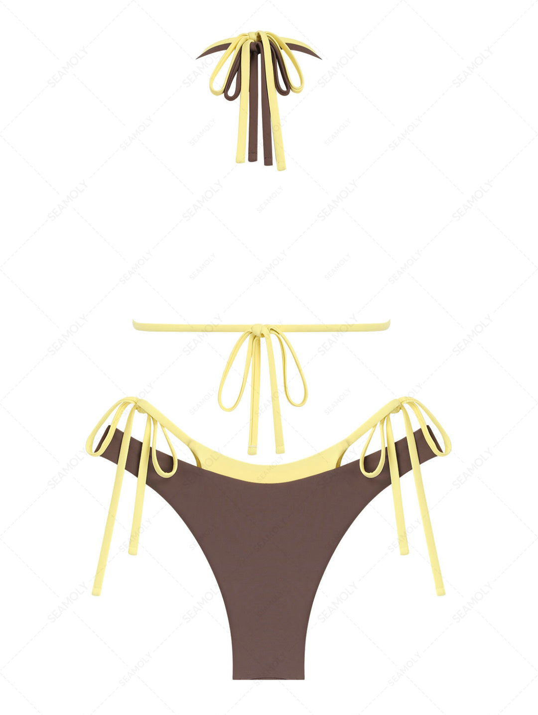 Seamolly Colorblock Two Tone O Ring Double Layer Bikini Set