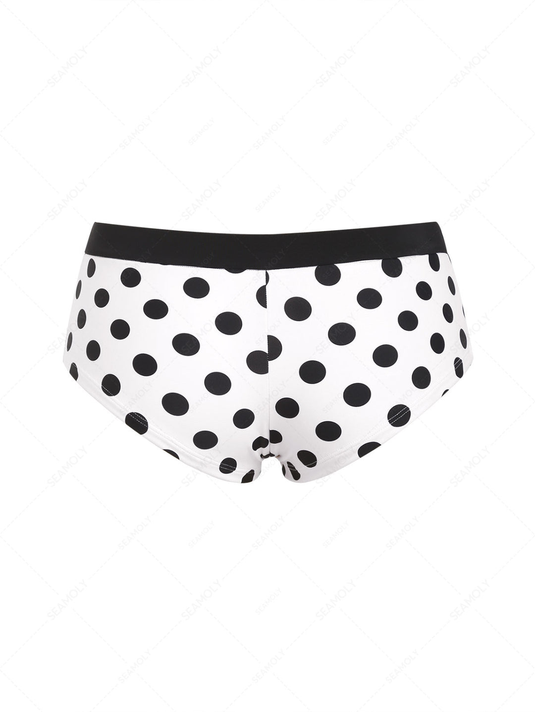 Seamolly Polka Dot Bowknot Bikini Bottom Cheeky Swim Boyshorts