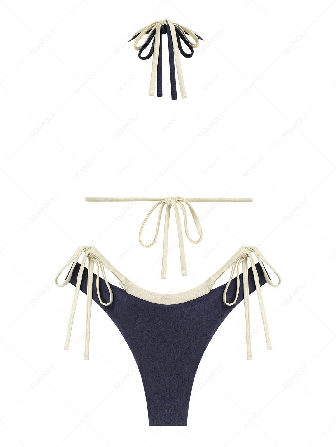 Seamolly Colorblock Two Tone O Ring Double Layer Bikini Set