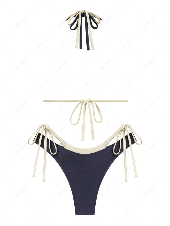 Seamolly Colorblock Two Tone O Ring Double Layer Bikini Set