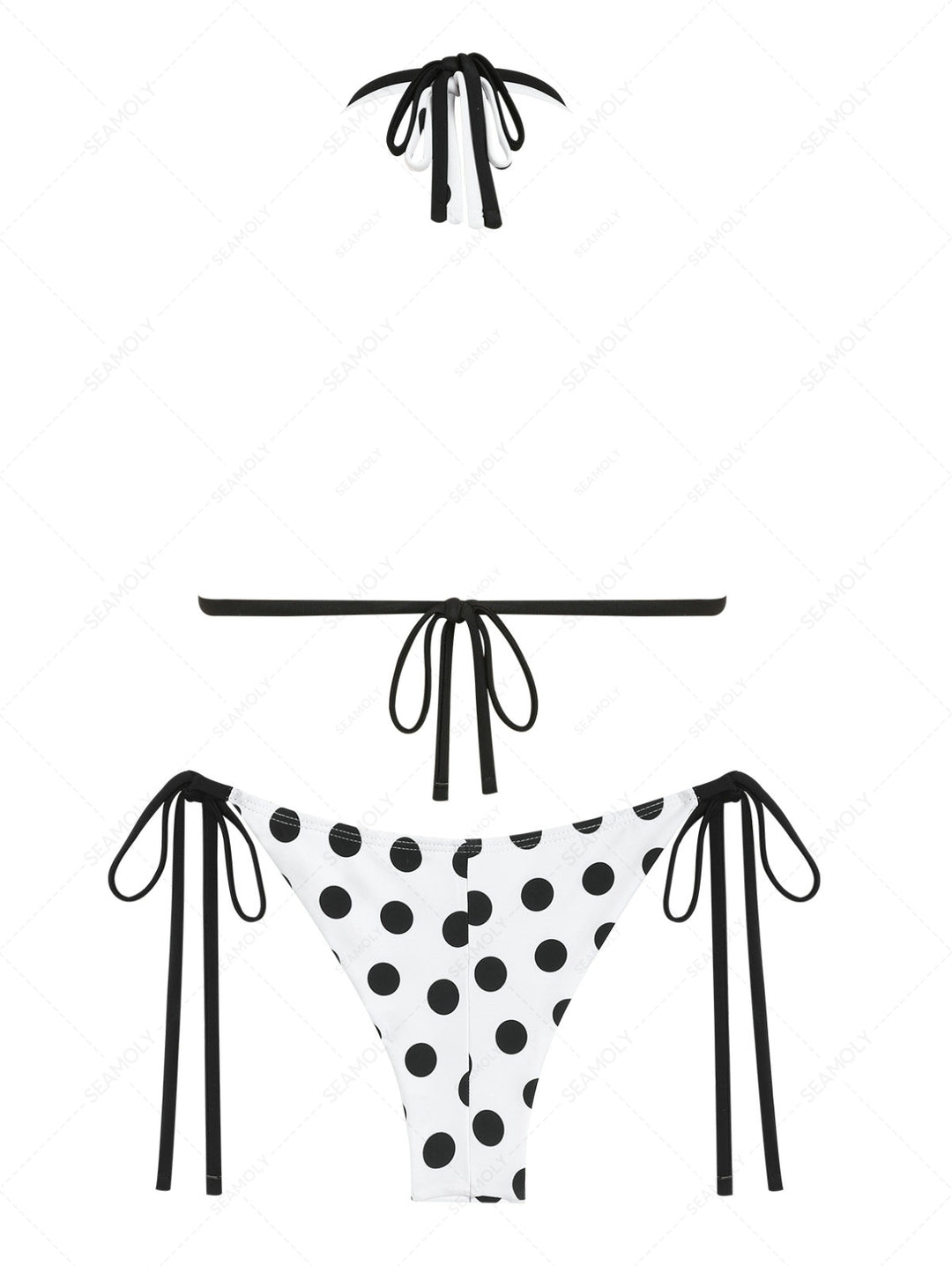 Seamolly Polka Dot Double Layer Top & Cheeky Brazilian Bottom Bikini Set
