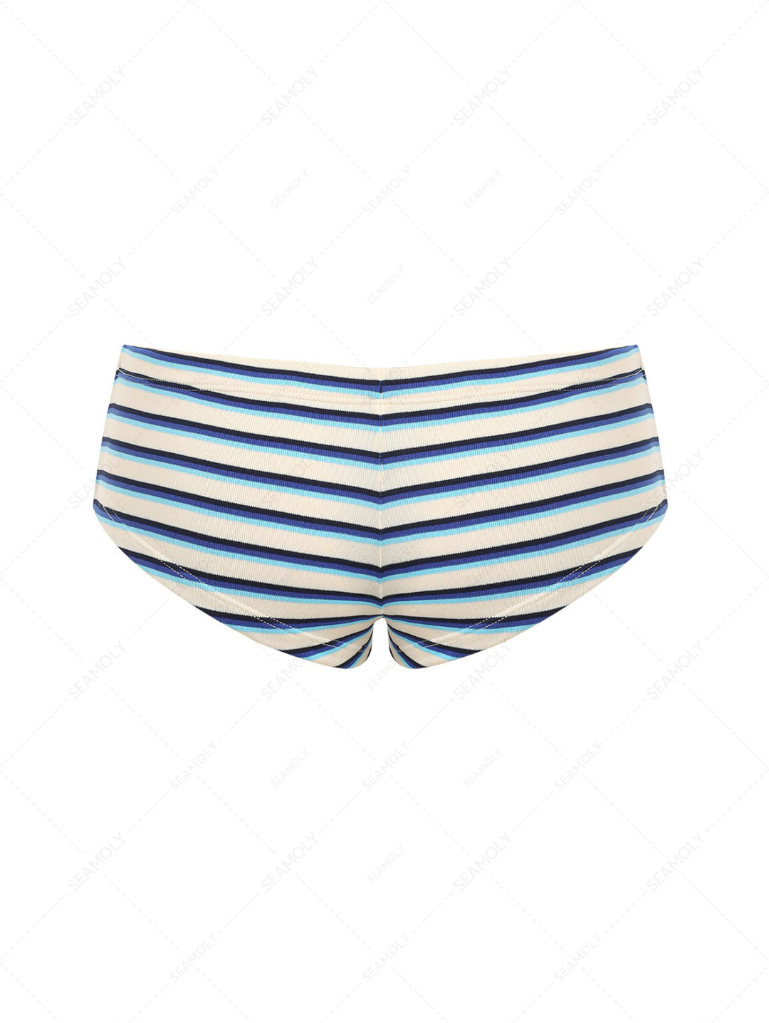 Seamolly Striped Low Rise Bikini Bottom Cheeky Swim Boyshorts