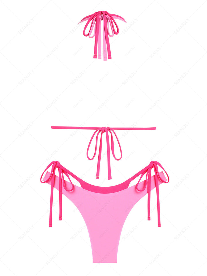 Seamolly Colorblock Two Tone O Ring Double Layer Bikini Set