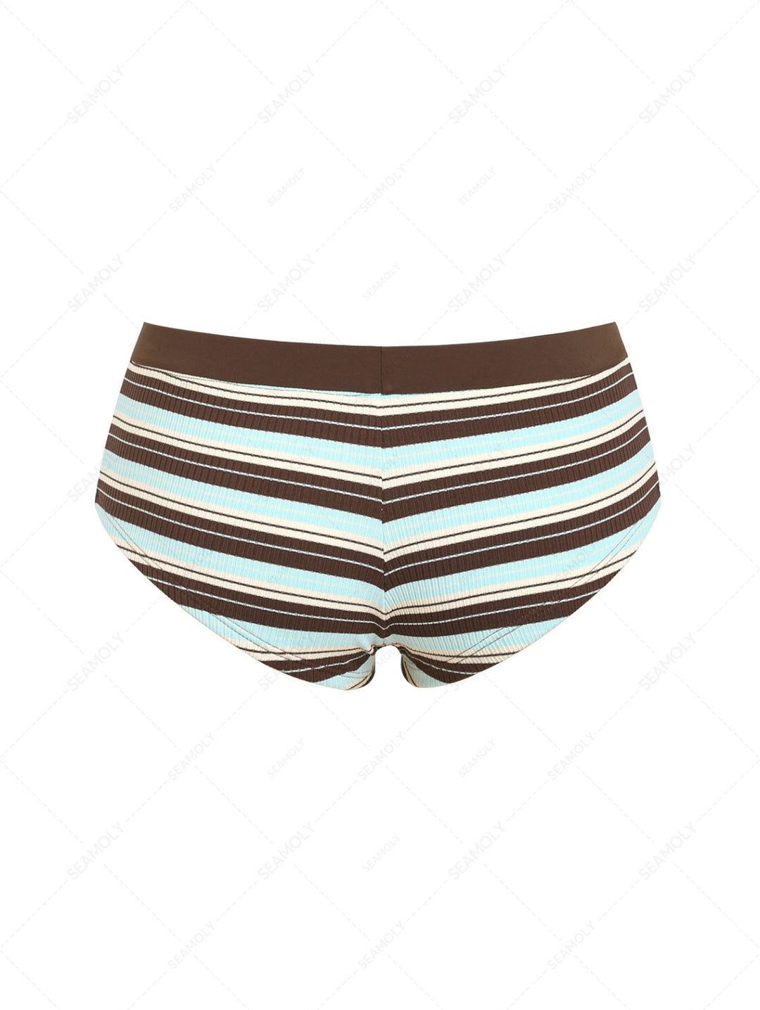 Seamolly Striped Bikini Bottom Cheeky Swim Boyshorts