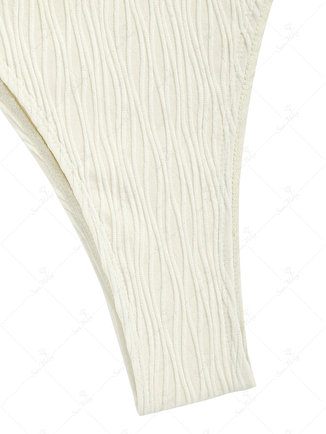 Seamolly Textured O Ring High Leg Cheeky Bikini Set