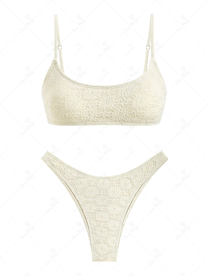 Seamolly Lace Overlay Cami Bikini Set