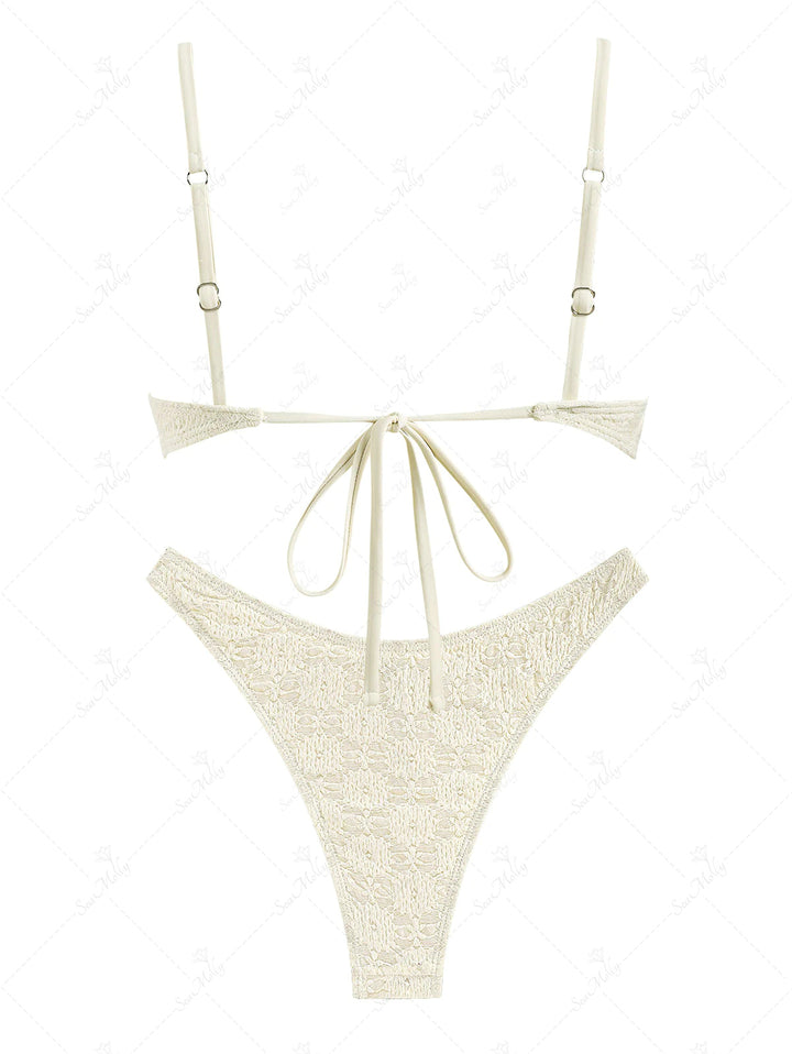 Seamolly Lace Overlay Cami Bikini Set