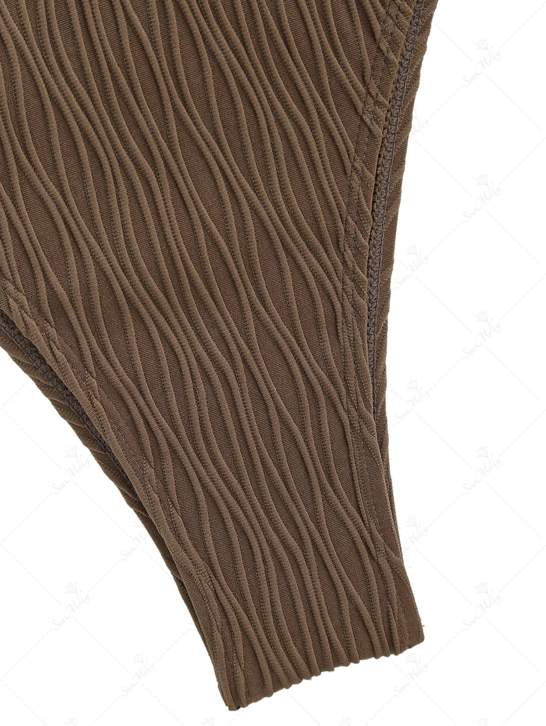Wave Textured Cinched High Leg Brazilian Bikini Set