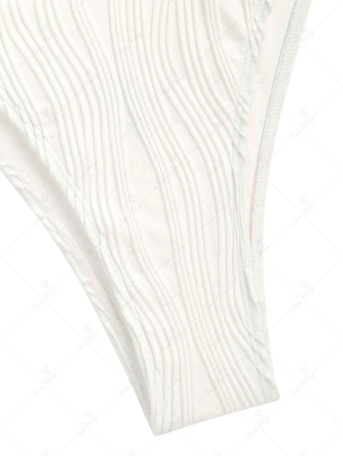 Wave Textured Adjustable Strap U Metal Tie Back Bikini Set