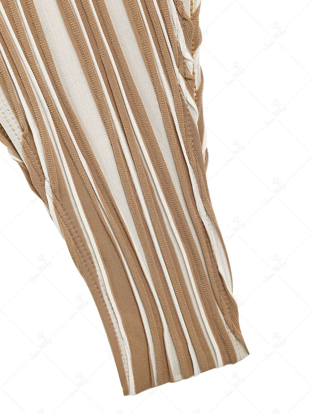 Seamolly Textured Stripes Two Tone Tie Side Triangle Bikini Set