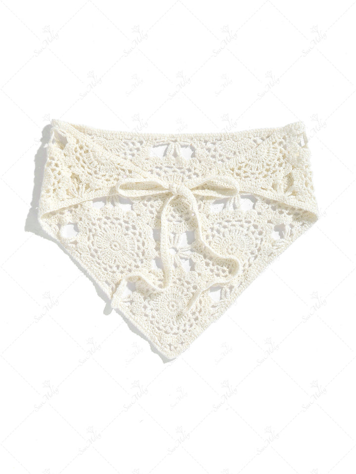 Handmade Crochet Knitted Bandana Triangle Kerchief Headband Hair Scarf