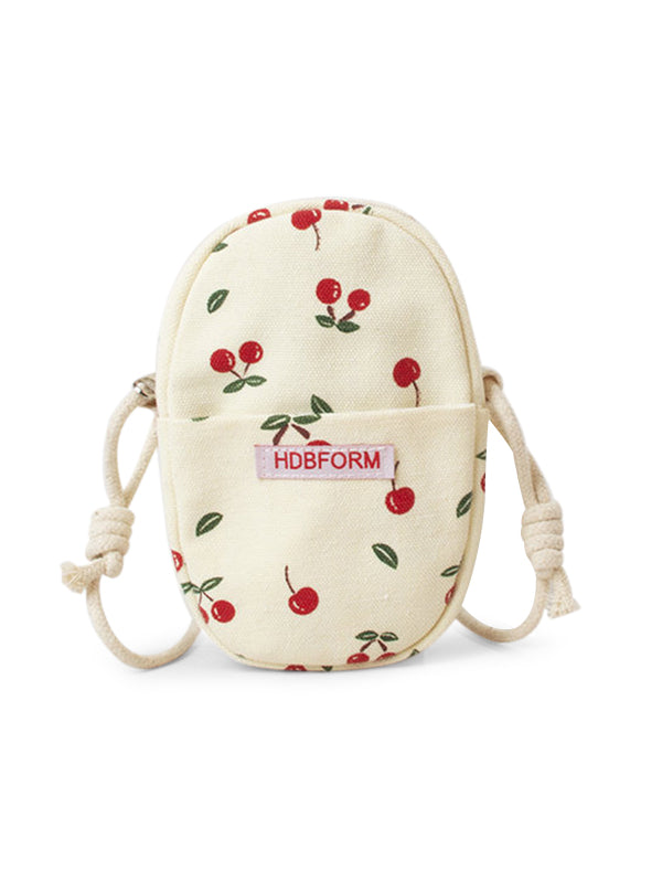 Vintage Cherry Print Crossbody Bag