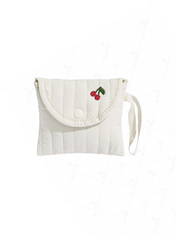 Embroidered Cherry Printed Carry-on Bag