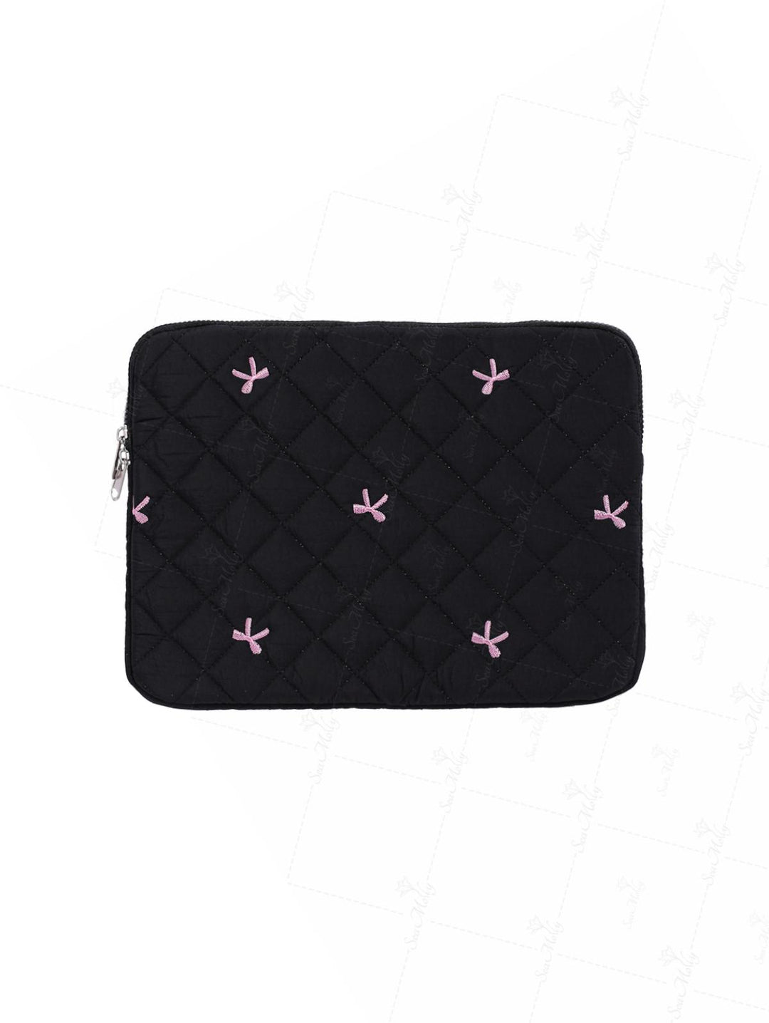 Bow Embroidery Portable 14-Inch Tablet Laptop Bag