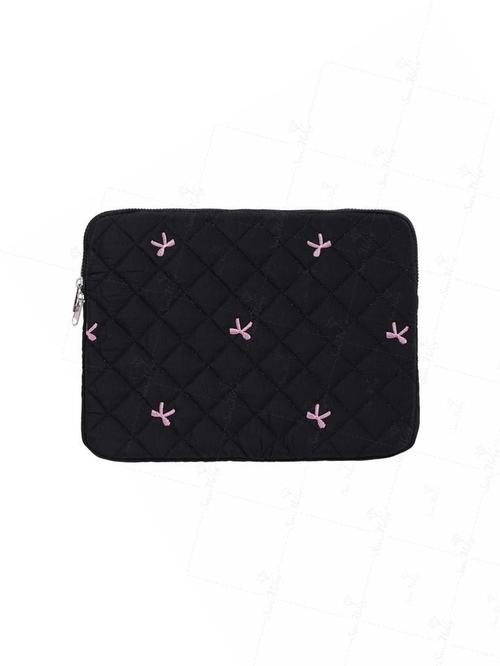 Bow Embroidery Portable 14-Inch Tablet Laptop Bag