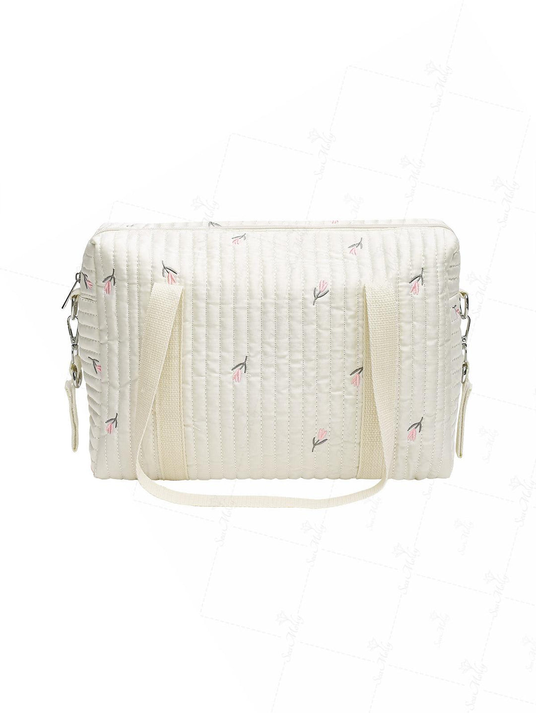 Floral Pattern Zipper Tote Storage Bag