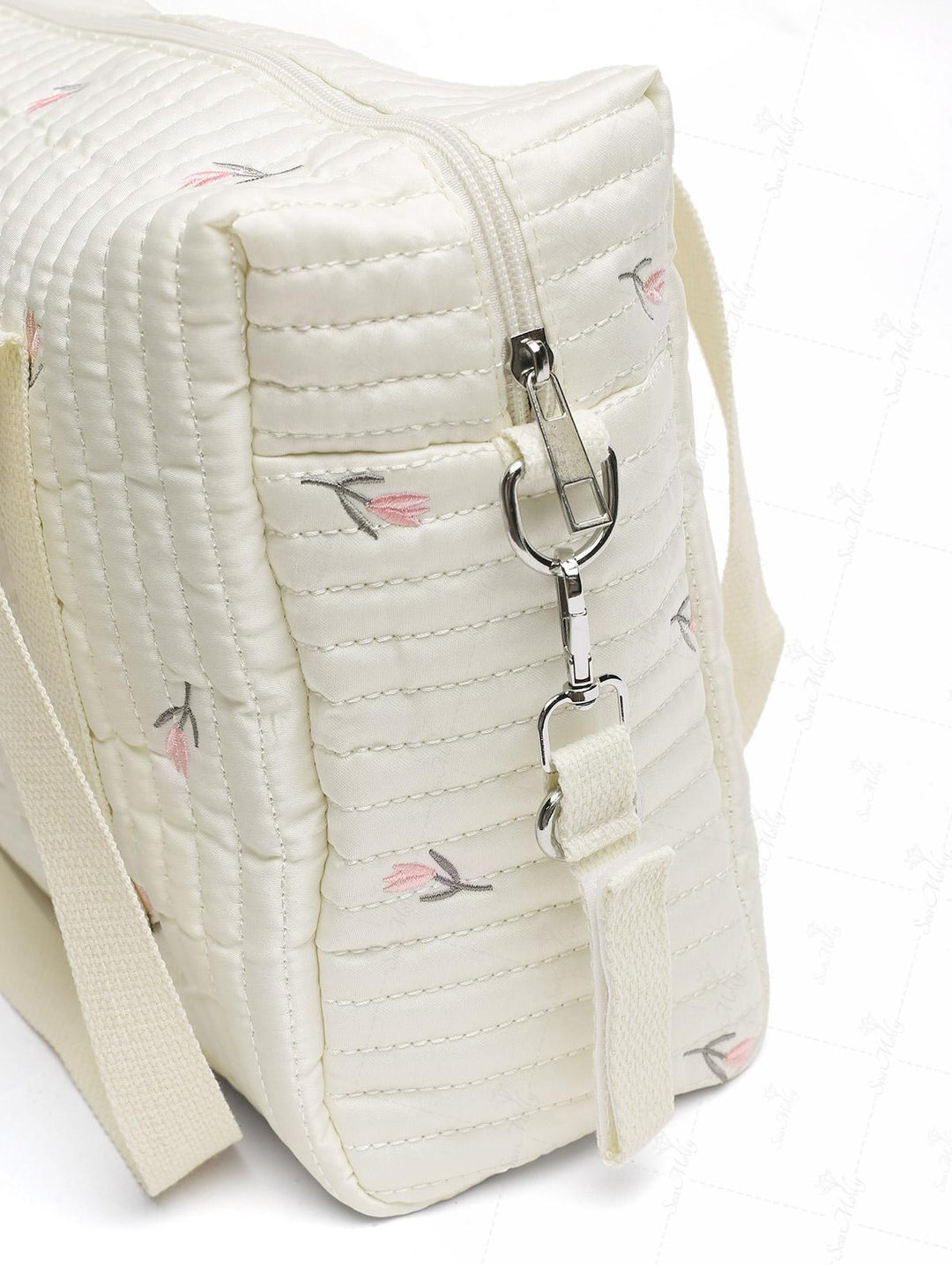 Floral Pattern Zipper Tote Storage Bag