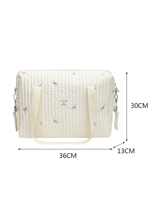 Floral Pattern Zipper Tote Storage Bag