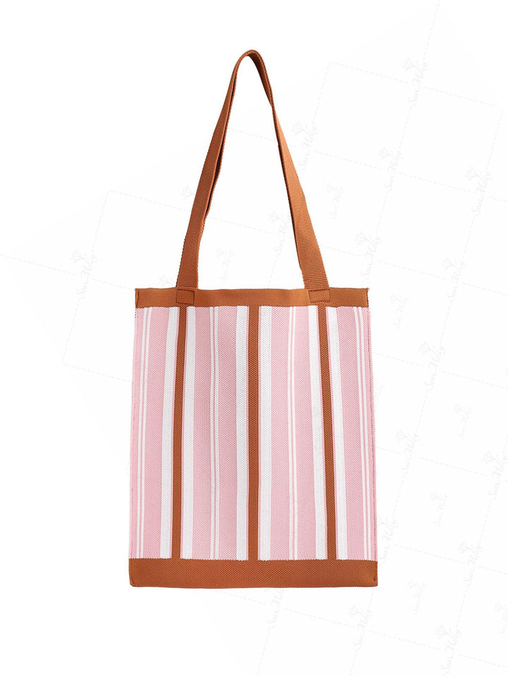 Vacation Vertical Stripes Shoulder Tote Bag