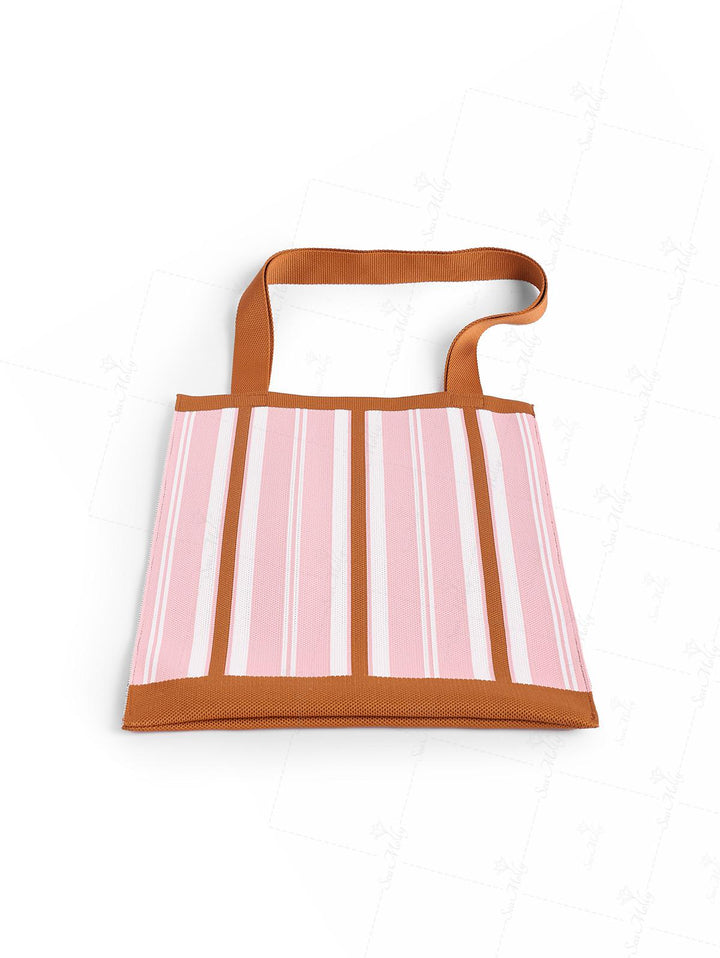 Vacation Vertical Stripes Shoulder Tote Bag