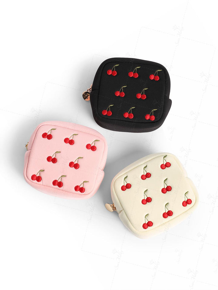 Fruit Cherry Pattern Multifunctional Portable Cosmetic Bag