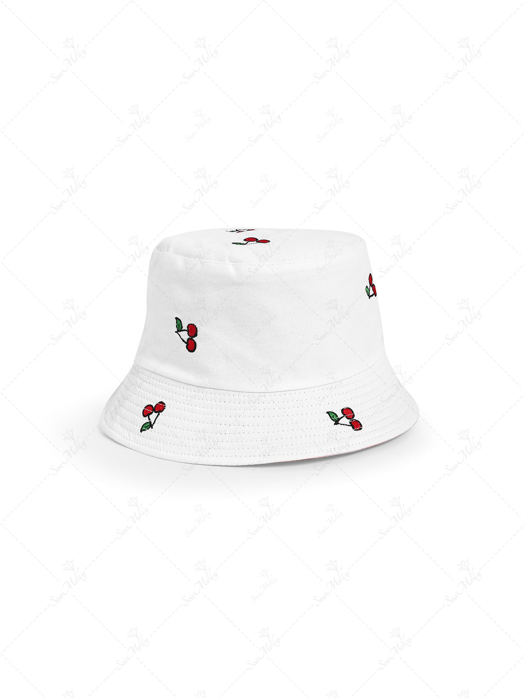 Double-Sided Fruit Cherry Pattern Bucket Hat