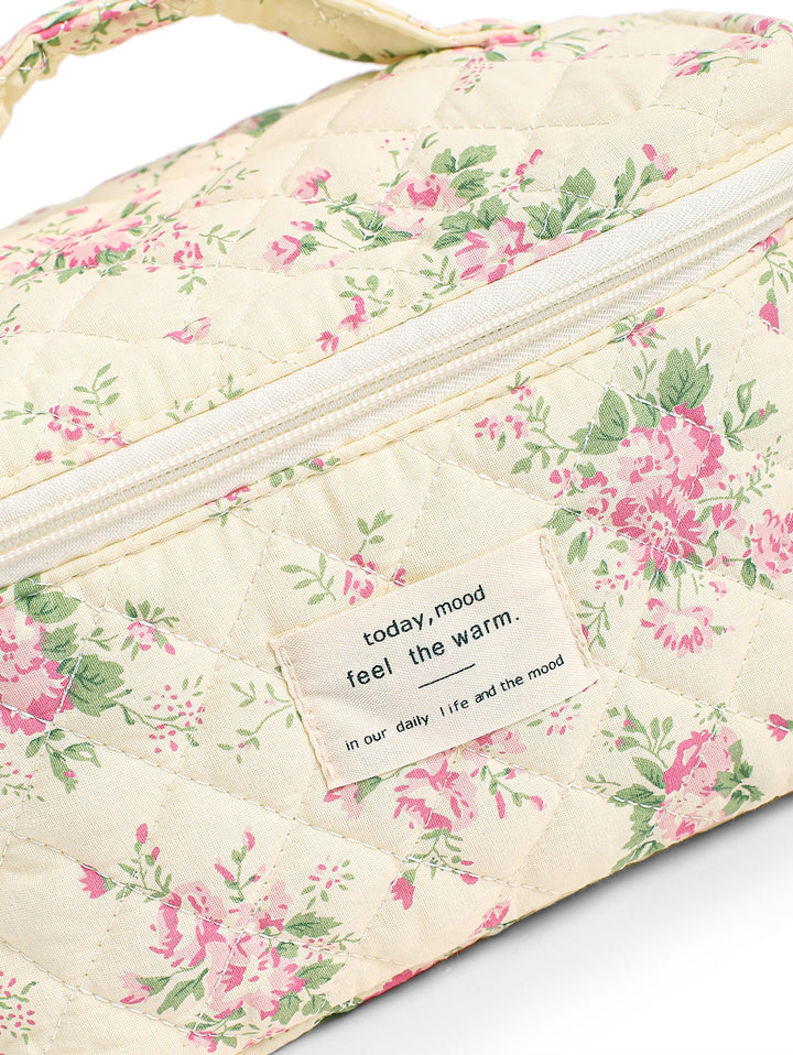 Floral Print Large Capacity Storage Cosmetic Bag