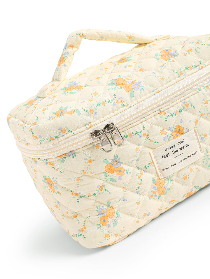 Floral Print Large Capacity Storage Cosmetic Bag