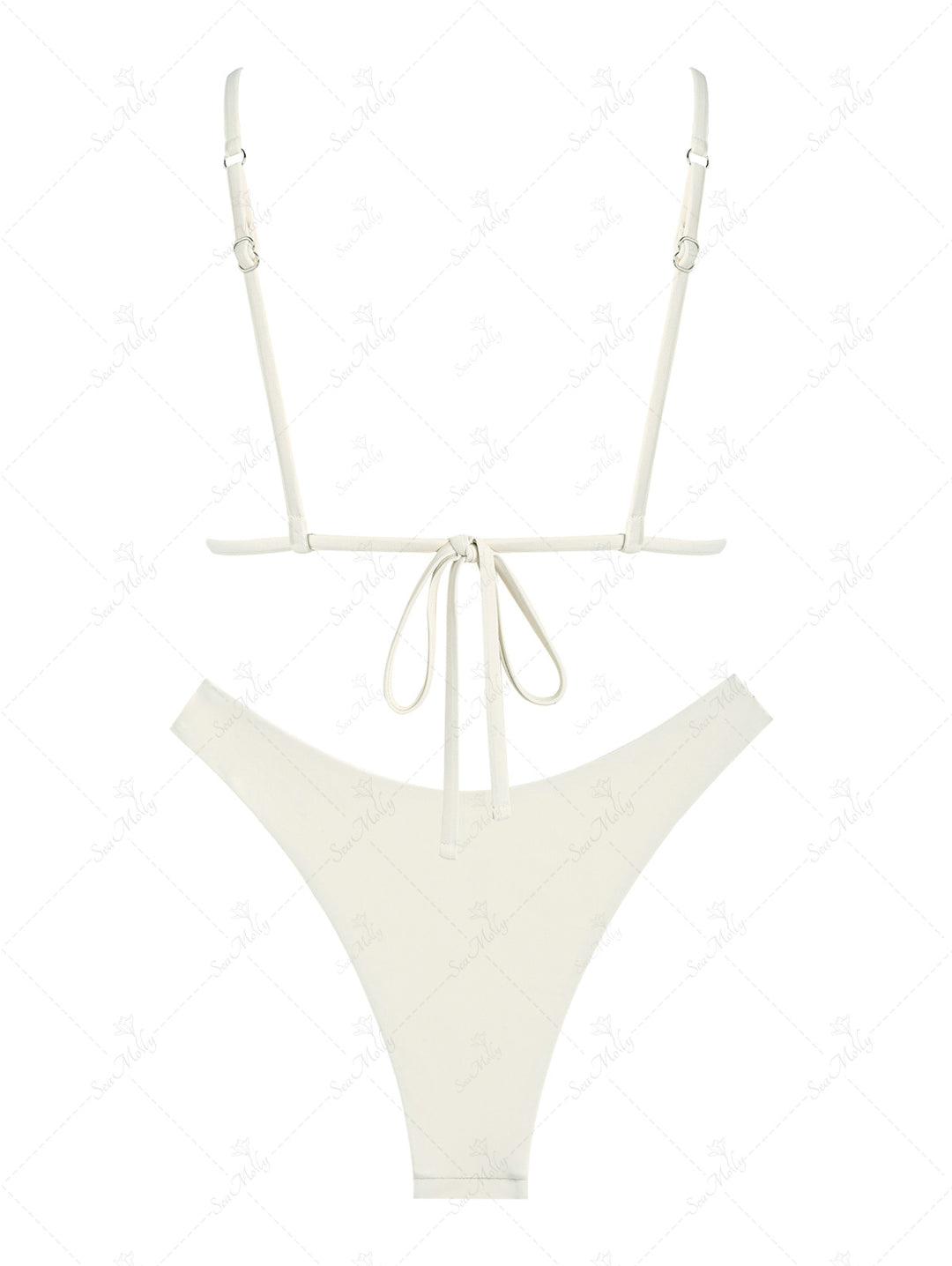 Seamolly Bowknot Decor Triangle Cheeky Bikini Set