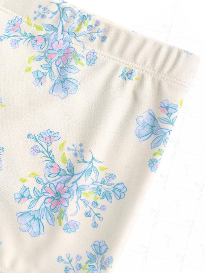 Seamolly Vintage Floral Print High Waisted Beach Swim Bottom Boyshorts