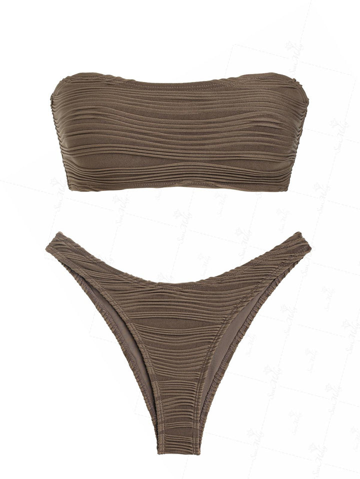 Seamolly Wave Textured Bandeau Bikini Set