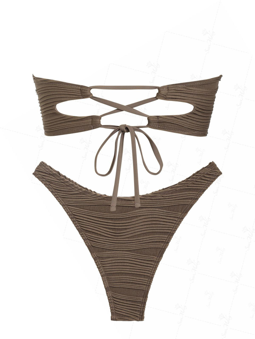 Seamolly Wave Textured Bandeau Bikini Set