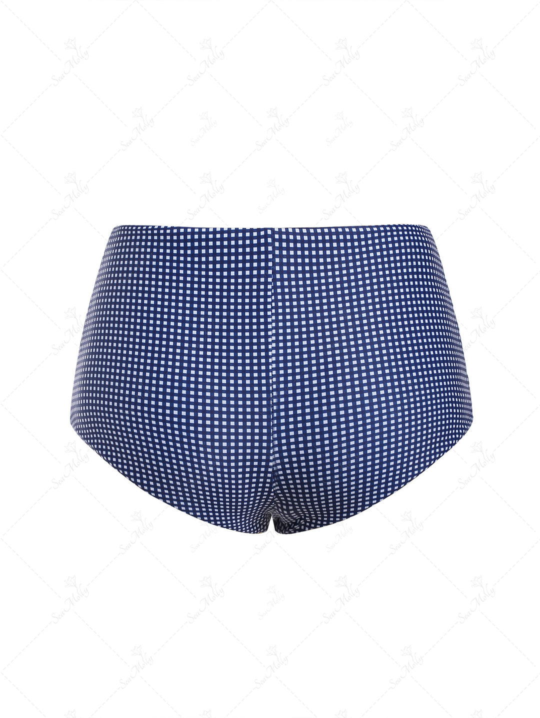 Seamolly Vintage Gingham Bow Knotted Decor Beach Swim Bottom Boyshorts