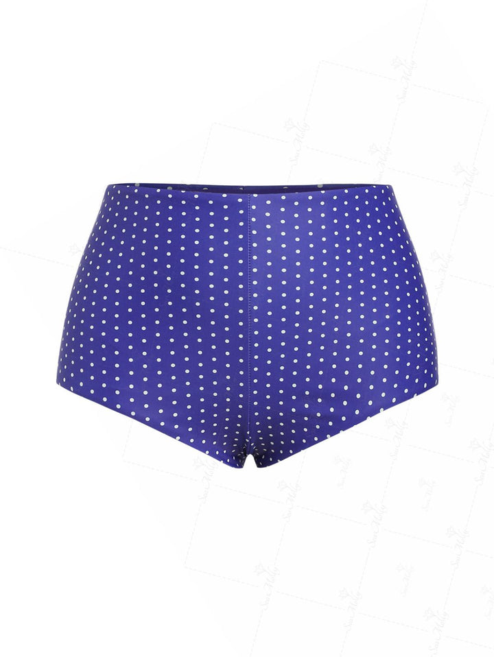 Seamolly Vintage Polka Dots High Waisted Beach Swim Bottom Boyshorts