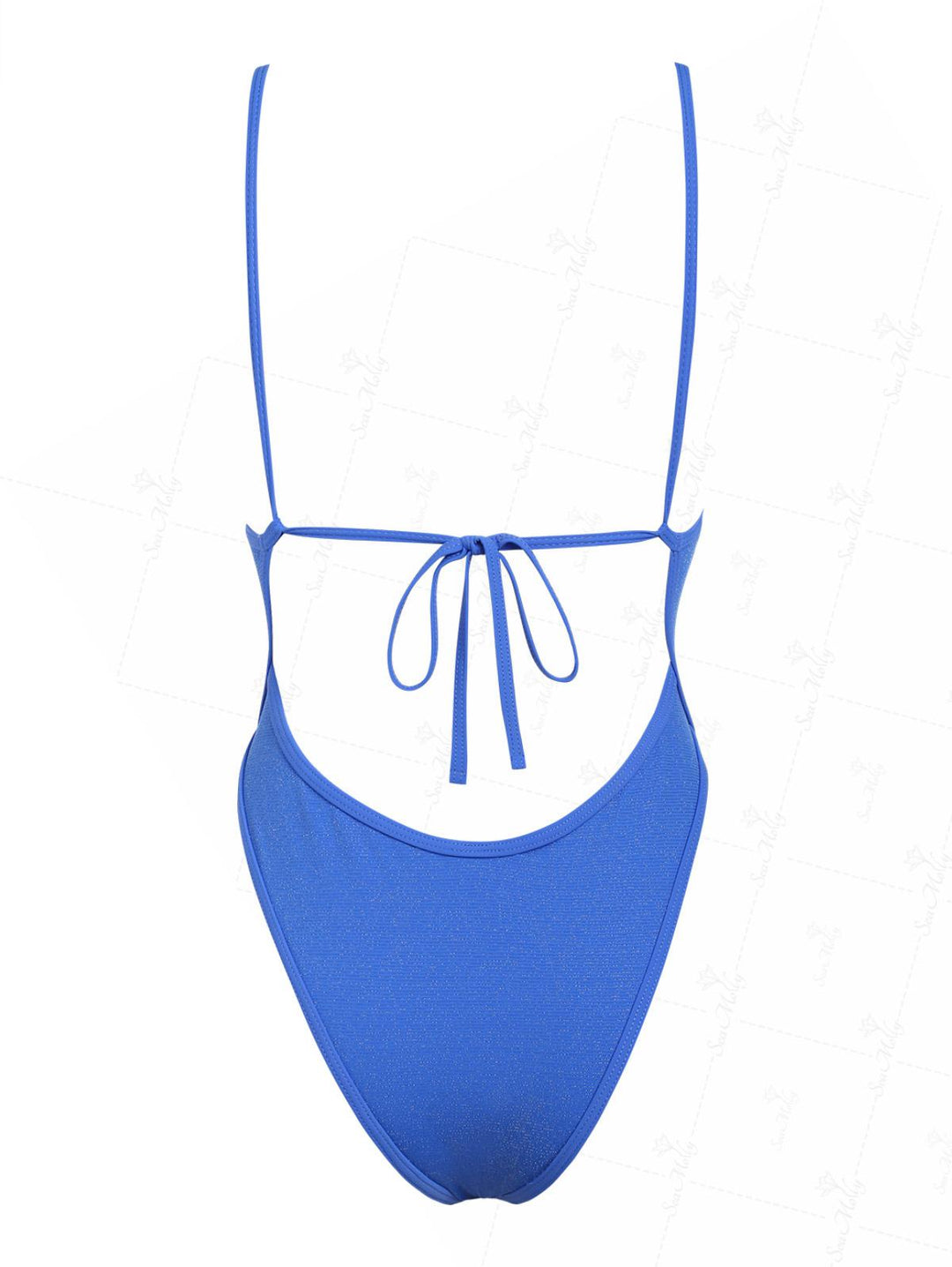 Seamolly Lurex Tied Back Plunging Neck One-piece Swimsuit