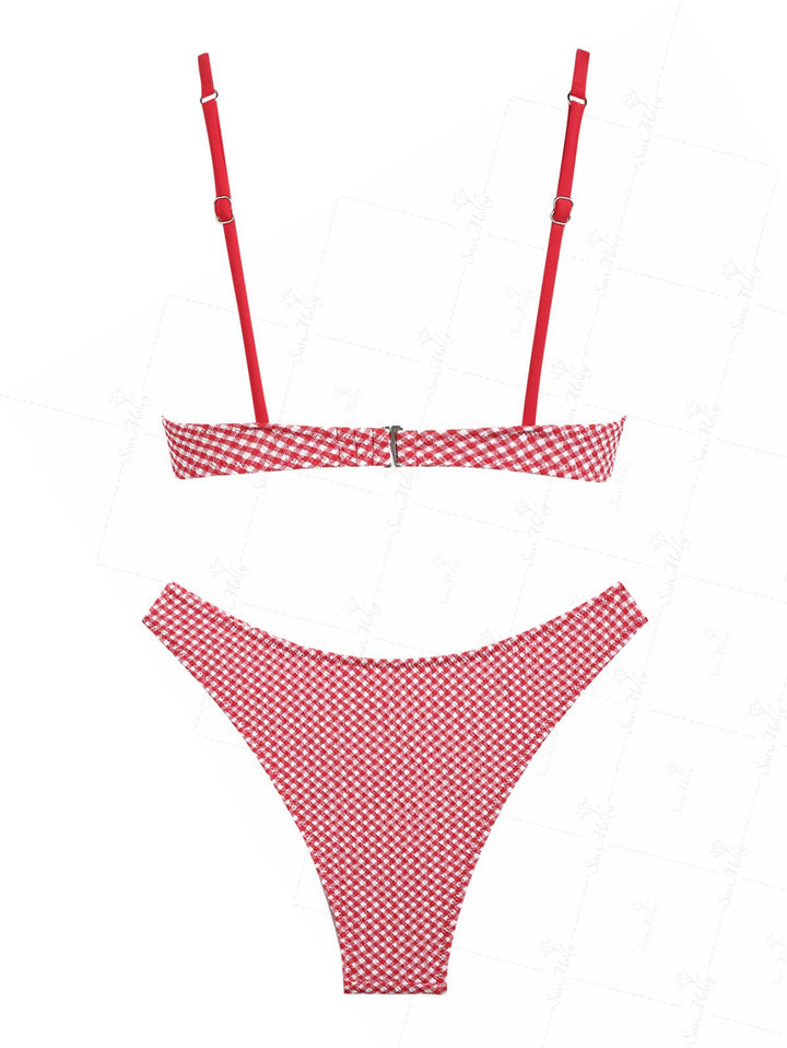 Seamolly Red Gingham Underwire Cheeky Bikini Set