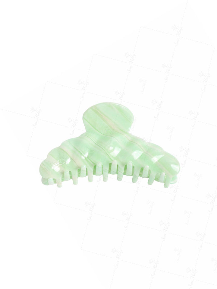 Acetate Striped Pattern Hair Clip Claw