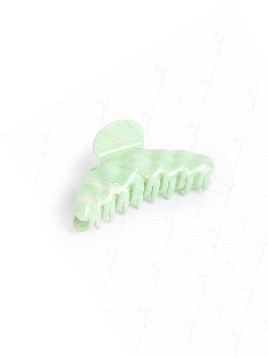 Acetate Striped Pattern Hair Clip Claw