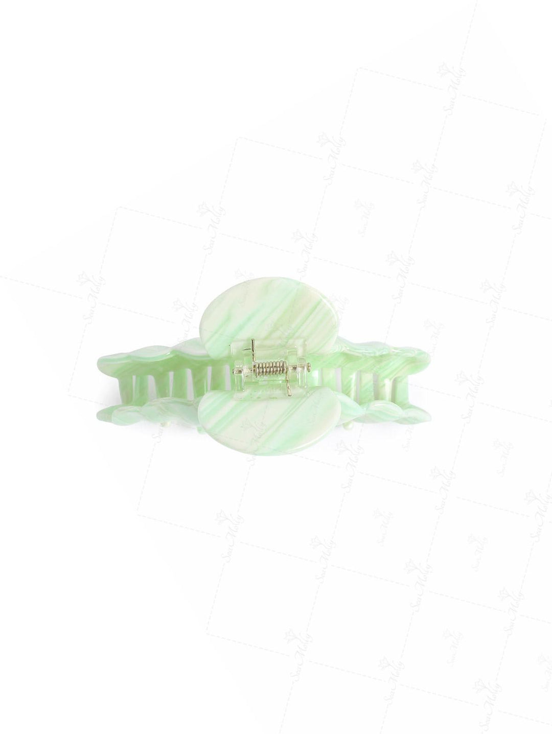 Acetate Striped Pattern Hair Clip Claw