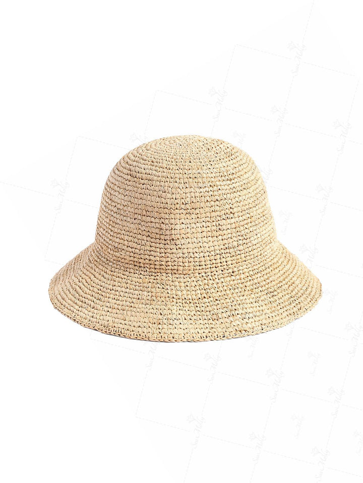 Hand Crochet Raffia Straw Bucket Hat