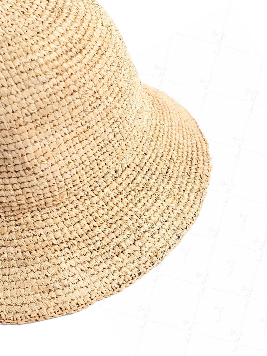 Hand Crochet Raffia Straw Bucket Hat