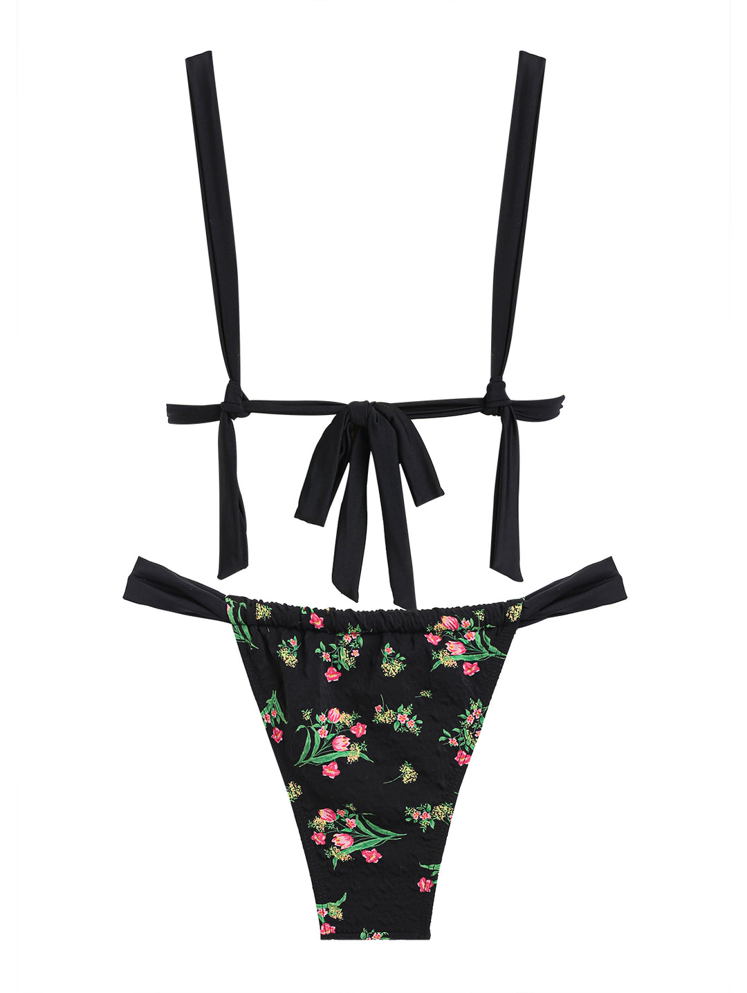 Seamolly Floral Print Tied Back Tanga Bikini Set